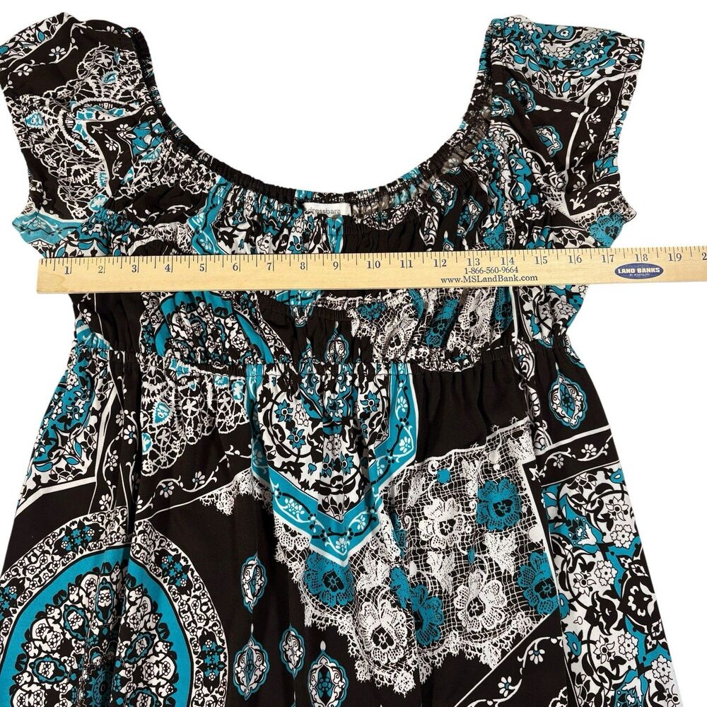 DressBarn Women’s Dress Size 10 Empire Waist Paisley Geometric Print Midi - Picture 4 of 8